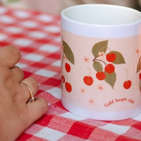 Tasse céramique cerise